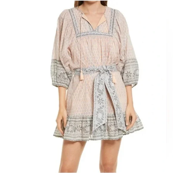 CLEOBELLA Magdalena Mini Dress in Scallop Block Print. Size medium - Picture 2 of 9